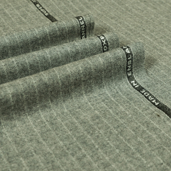 Oxbridge Flannel - Narrow Chalk Stripe 100% Super 120's Wool