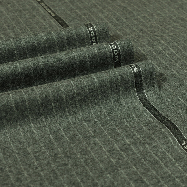 Oxbridge Flannel - Narrow Chalk Stripe 100% Super 120's Wool