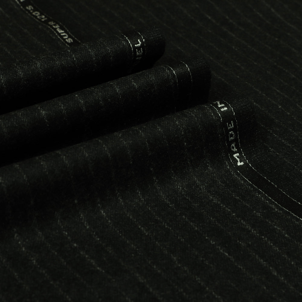 Oxbridge Flannel - Narrow Chalk Stripe 100% Super 120's Wool