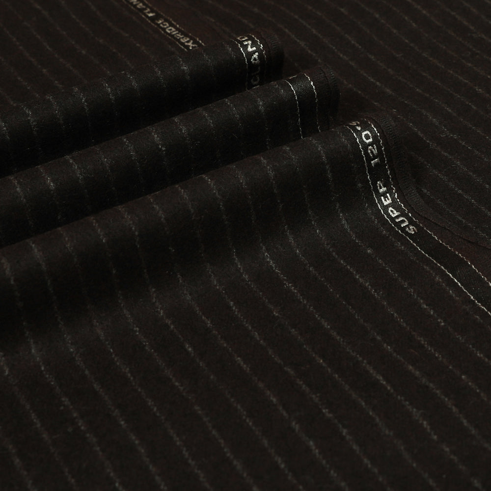 Oxbridge Flannel - Narrow Chalk Stripe 100% Super 120's Wool