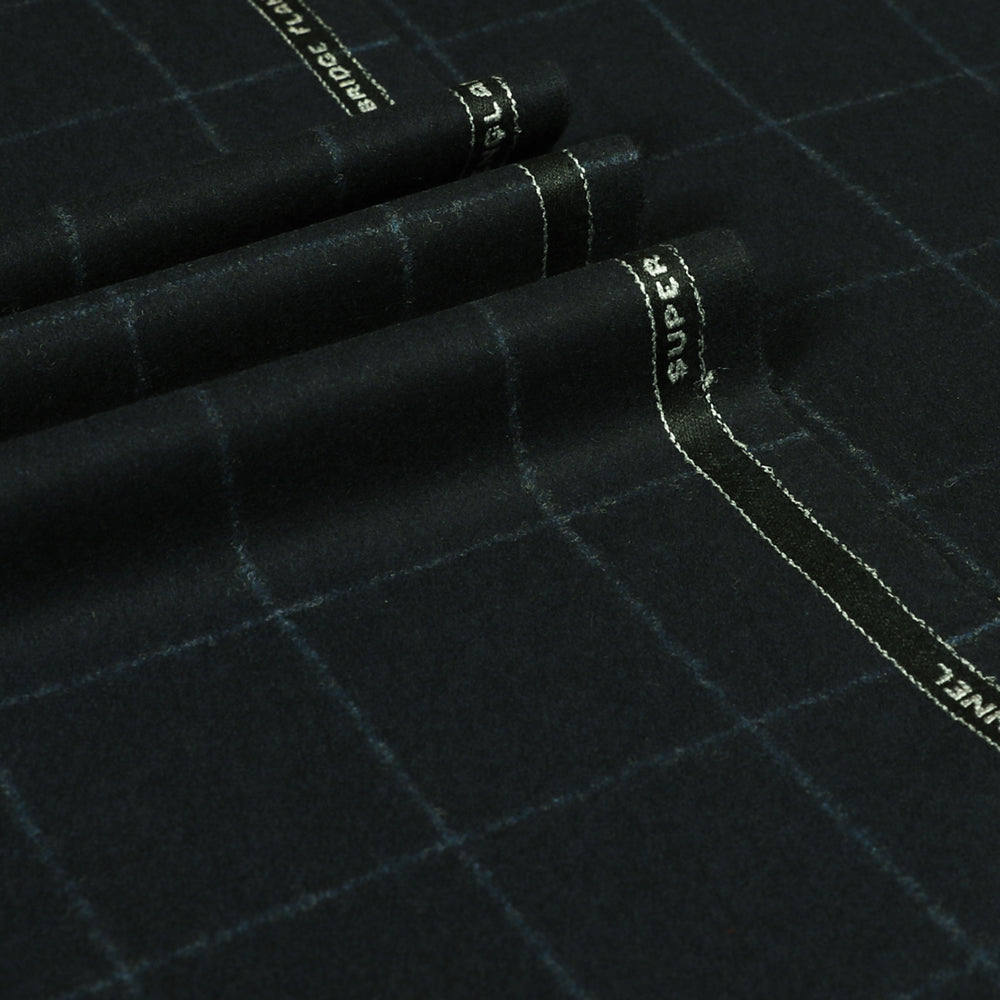 Oxbridge Flannel - Windowpane Check 100% Super 120's Wool