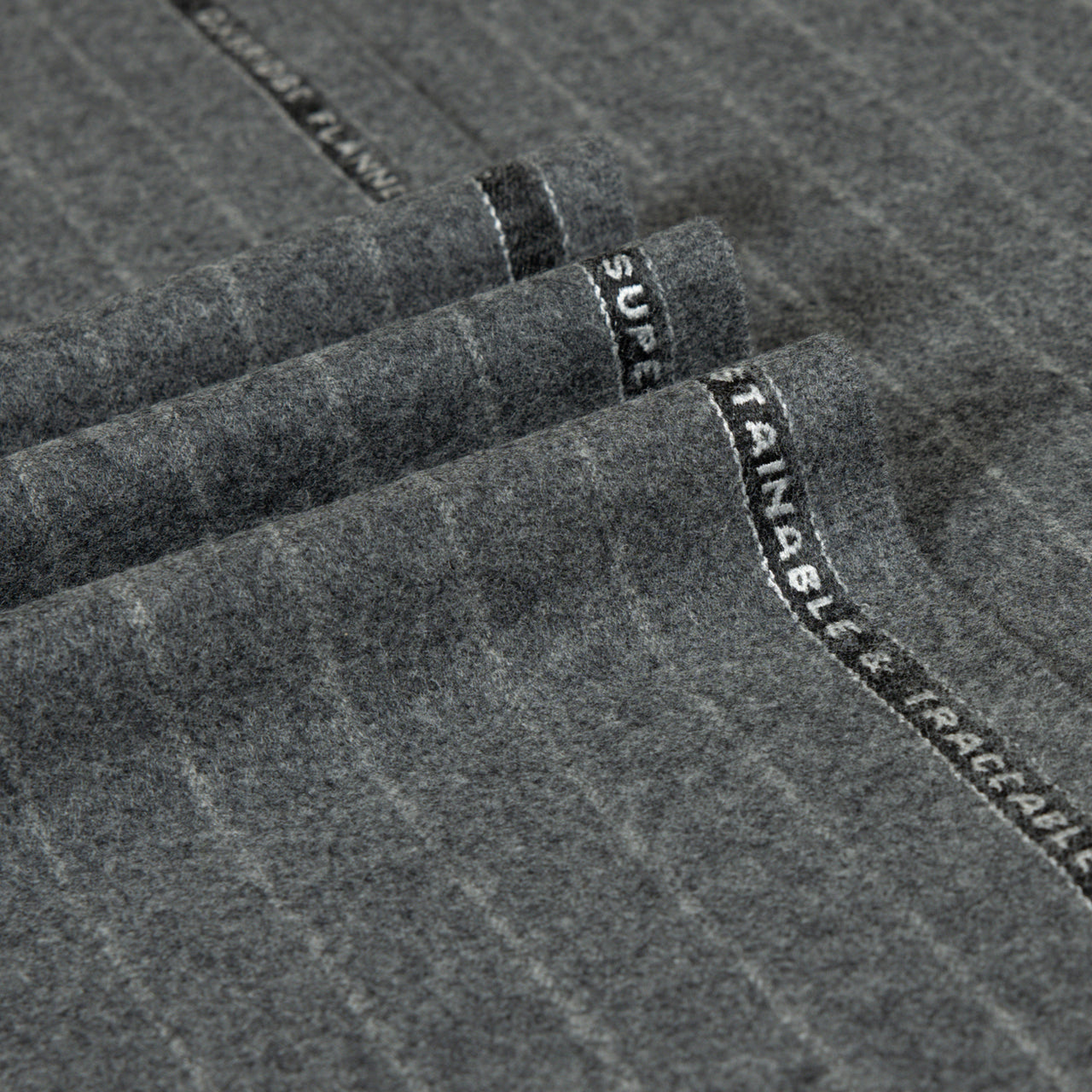 Oxbridge Flannel - Wide Chalk Stripe 100% Super 120's Wool