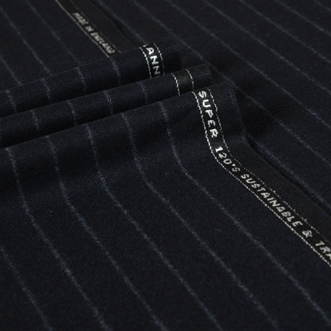 Oxbridge Flannel - Wide Chalk Stripe 100% Super 120's Wool