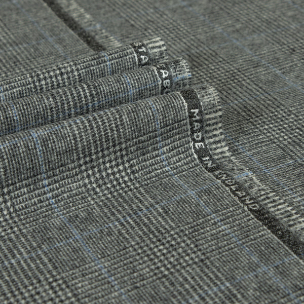Oxbridge Flannel - Glencheck with Overcheck 100% Super 120's Wool