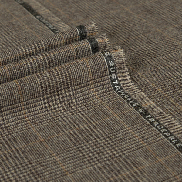 Oxbridge Flannel - Glencheck with Overcheck 100% Super 120's Wool