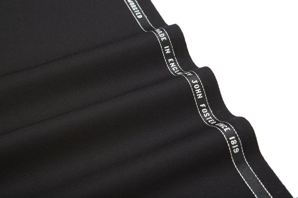 Black Barathea 100% Super 120's Wool Fabric | jacketing cloth
