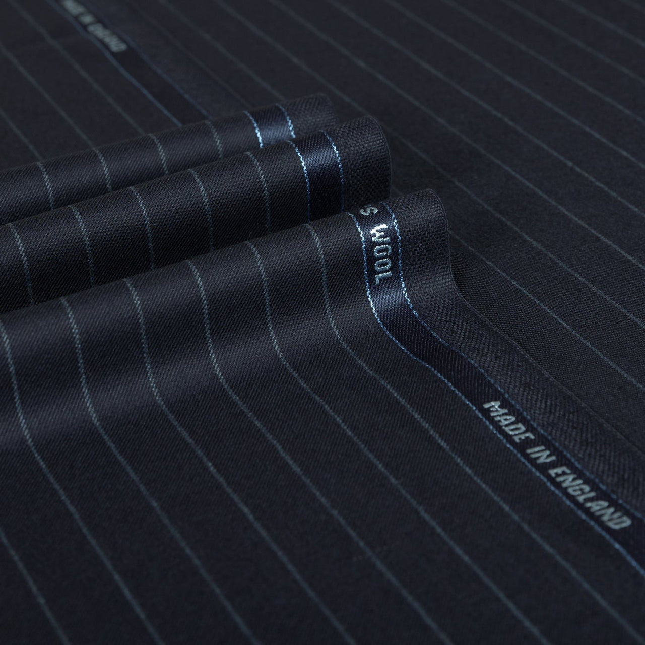 Navy Chalk Stripe Super 160's Wool Suiting Fabrics