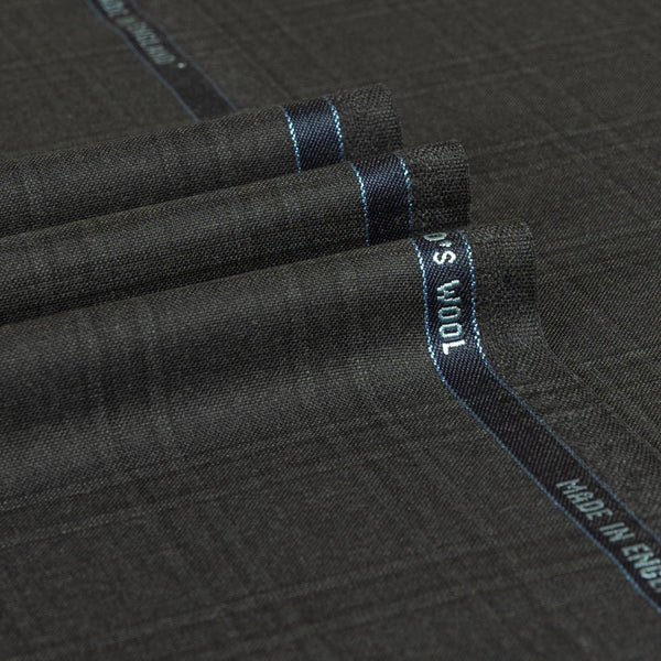Dark Grey Check Super 160's Wool Suiting Fabric