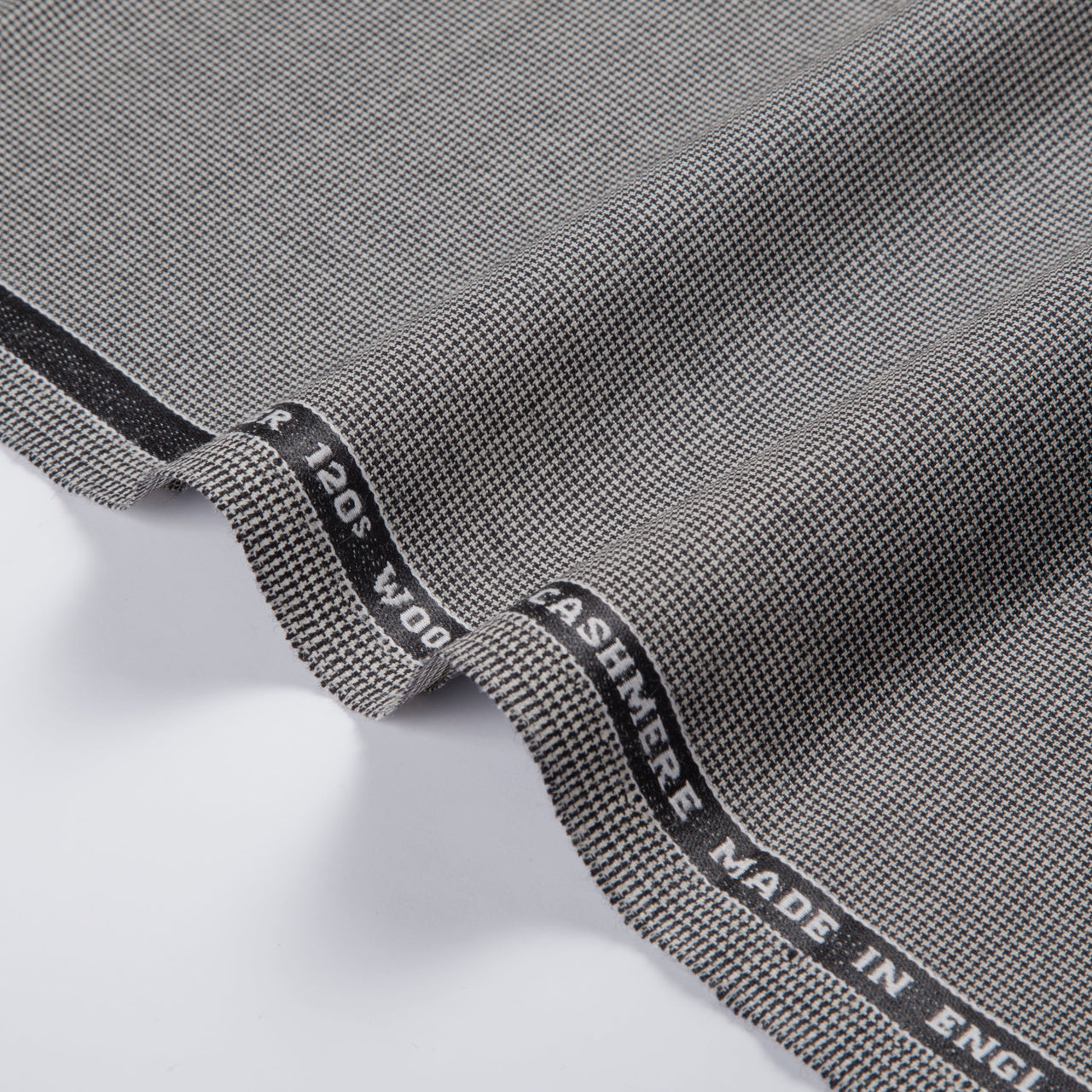 Grey Dice Check 100% Super 120's Wool Suiting Fabric