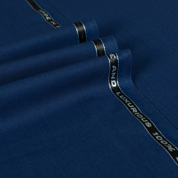 100% Escorial Wool travel suit fabric blue
