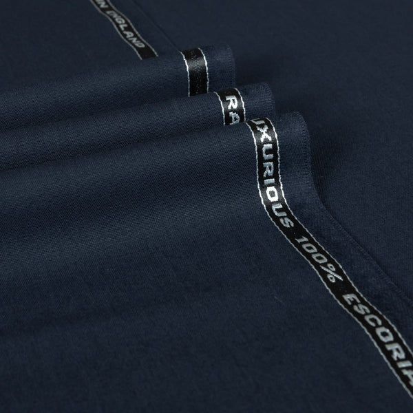 100% Escorial Wool travel suit fabric navy