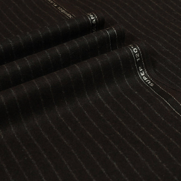 Oxbridge Flannel - Narrow Chalk Stripe Super 120's Wool Flannel