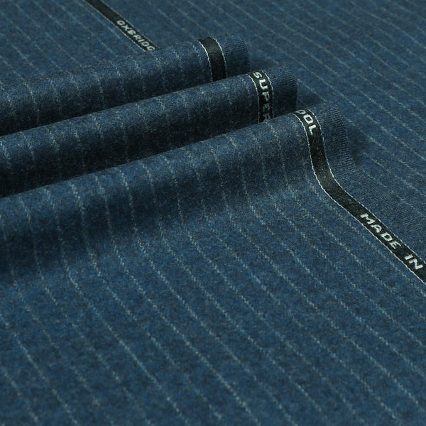Oxbridge Flannel - Narrow Chalk Stripe Super 120's Wool Flannel