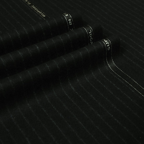 Oxbridge Flannel - Narrow Chalk Stripe Super 120's Wool Flannel