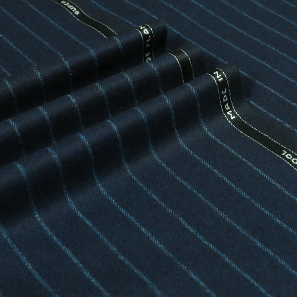 Oxbridge Flannel - Wide Chalk Stripe Super 120's Wool Flannel