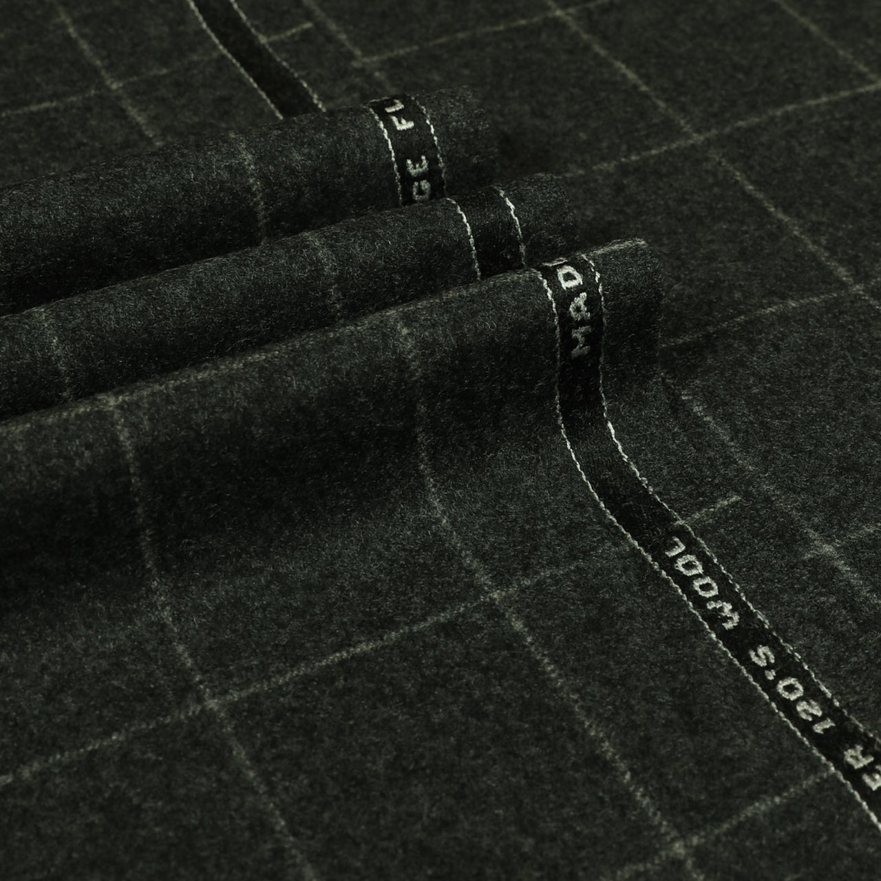 Oxbridge Flannel - Windowpane Check Super 120's Wool Flannel