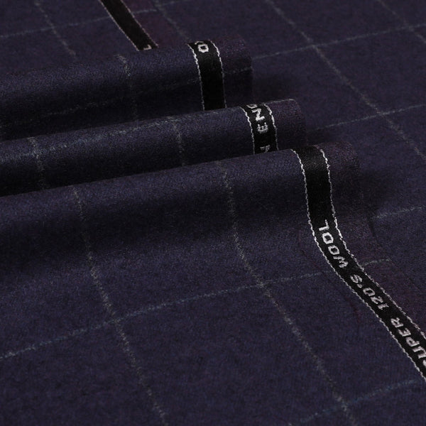 Oxbridge Flannel - Windowpane Check Super 120's Wool Flannel