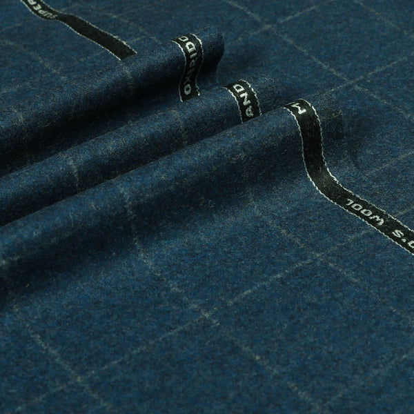 Oxbridge Flannel - Windowpane Check Super 120's Wool Flannel