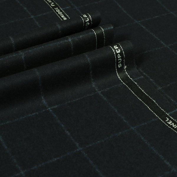 Oxbridge Flannel - Windowpane Check Super 120's Wool Flannel