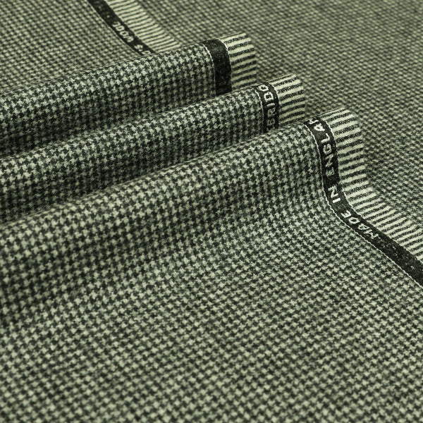 Dogtooth Check Super 120's Wool Flannel Fabric