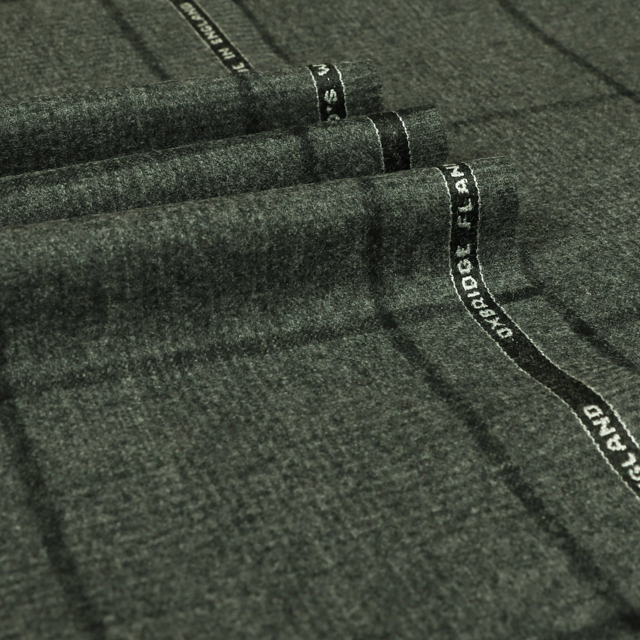 Oxbridge Flannel - Glen with Tonal Windowpane Check Super 120's Wool Flannel