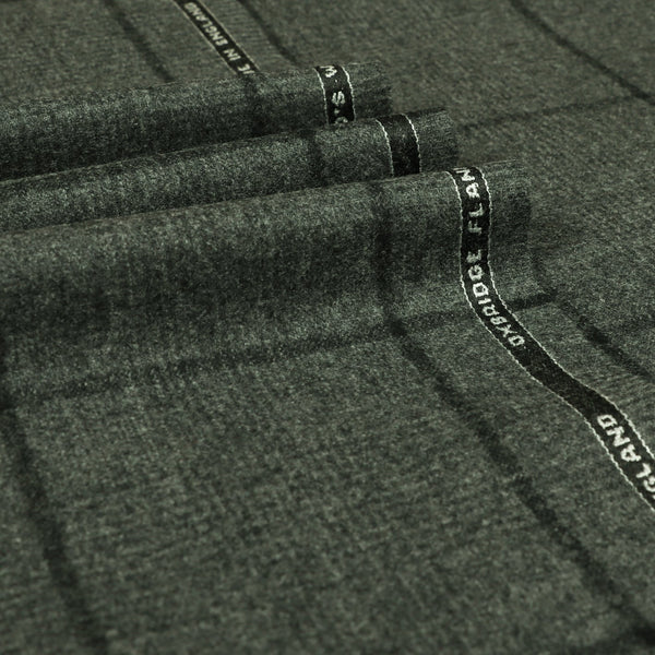 Oxbridge Flannel - Glen with Tonal Windowpane Check Super 120's Wool Flannel