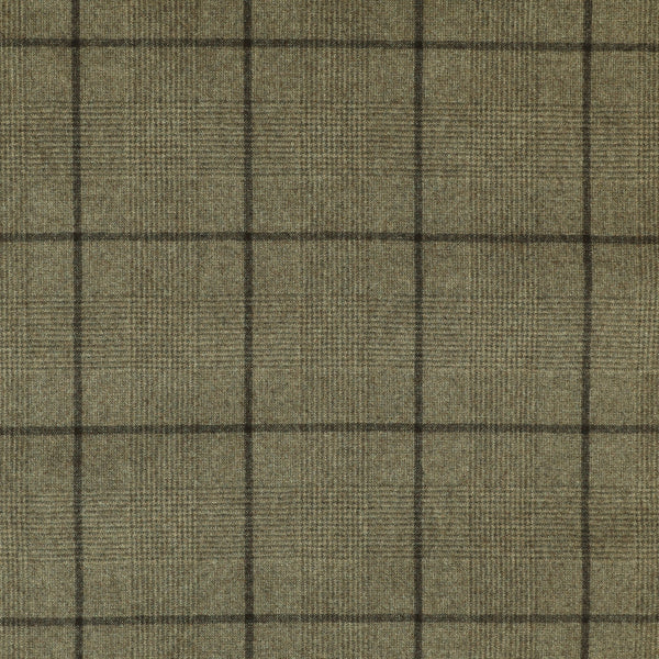 Oxbridge Flannel - Glen with Tonal Windowpane Check Super 120's Wool Flannel
