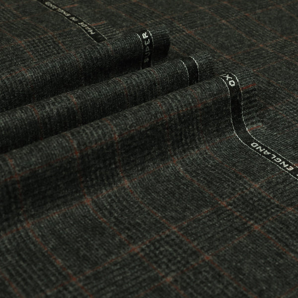 Oxbridge Flannel - Glen with Guarded Check Super 120's Wool Flannel