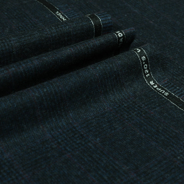 Oxbridge Flannel - Glen with Guarded Check Super 120's Wool Flannel