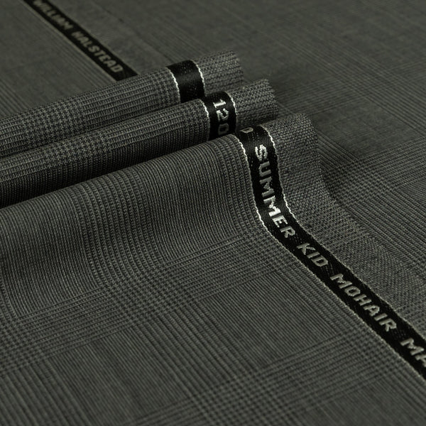 British Mohair - Glen Check Summer Kid Mohair Super 120's Wool