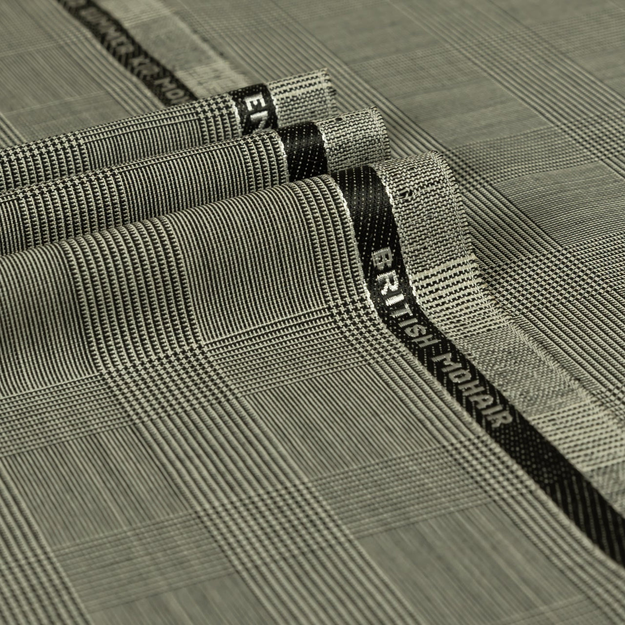 British Mohair - Glen Check Summer Kid Mohair Super 120's Wool