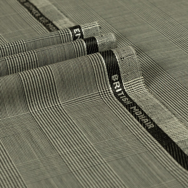 British Mohair - Glen Check Summer Kid Mohair Super 120's Wool