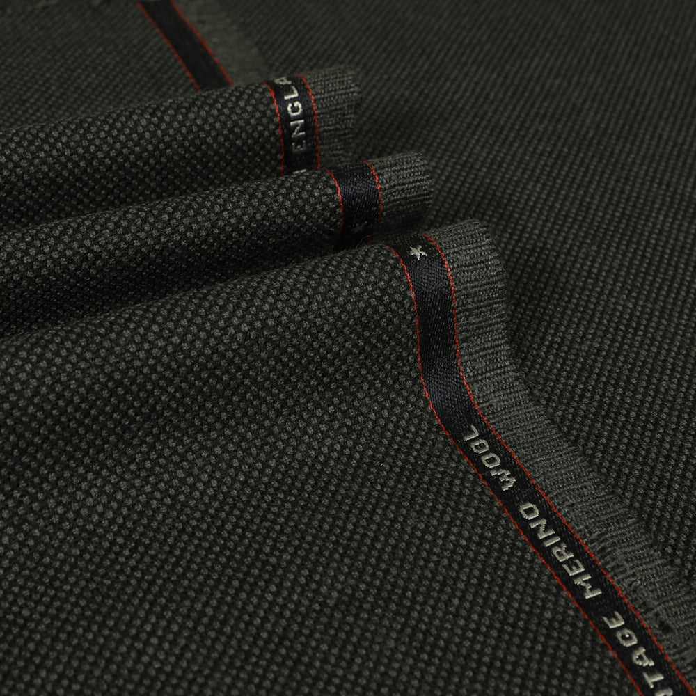 Birdseye 100% Wool Suiting Fabric dark grey