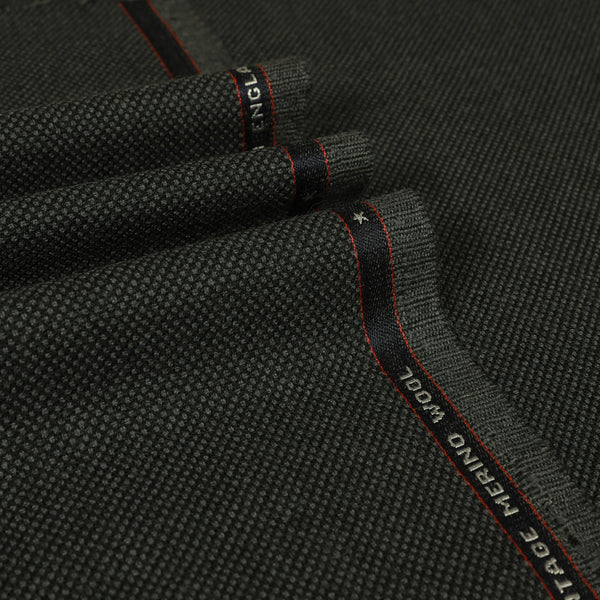 Birdseye 100% Wool Suiting Fabric dark grey