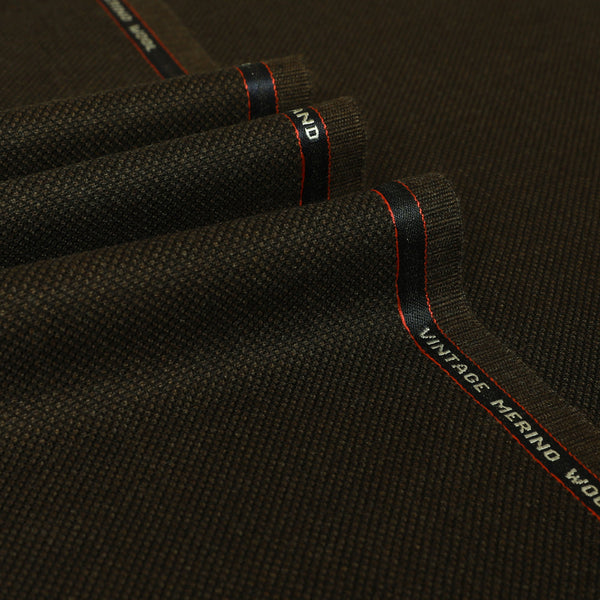 Birdseye 100% Wool Suiting Fabric brown