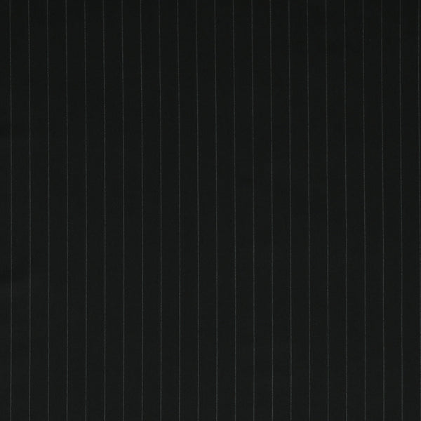 Black Chalk Stripe Super 200's Wool Luxury Suiting Fabric