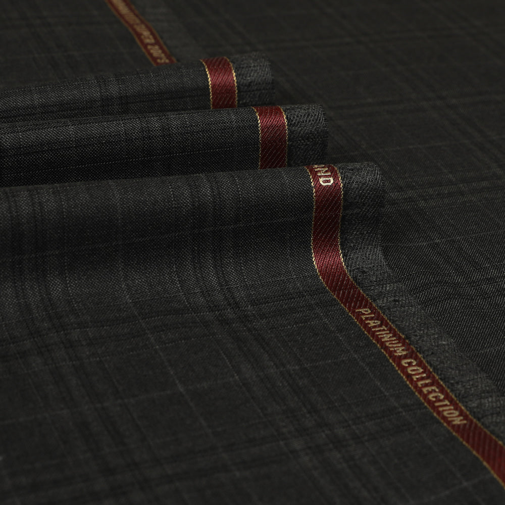 Fancy Check Super 200's Wool Suiting Fabric