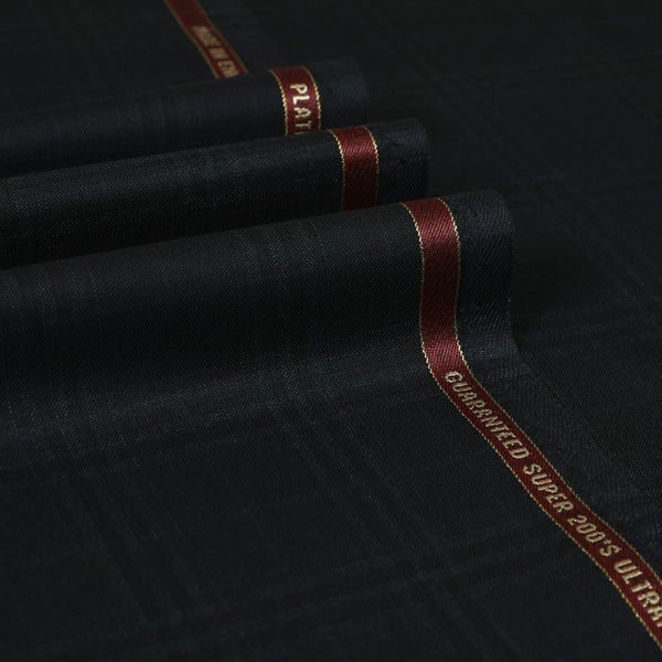 Fancy Check Super 200's Wool Suiting Fabric