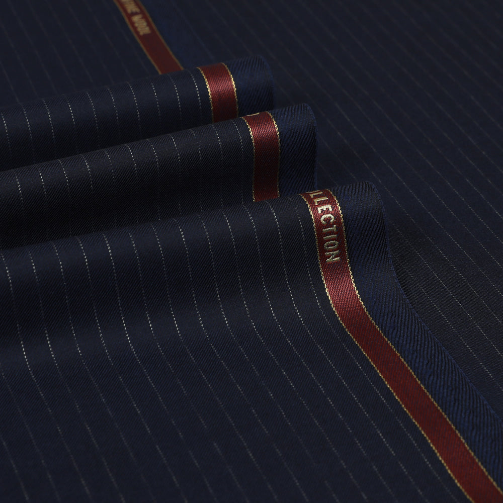 Stitch Stripe Super 200's Wool Suiting Fabric