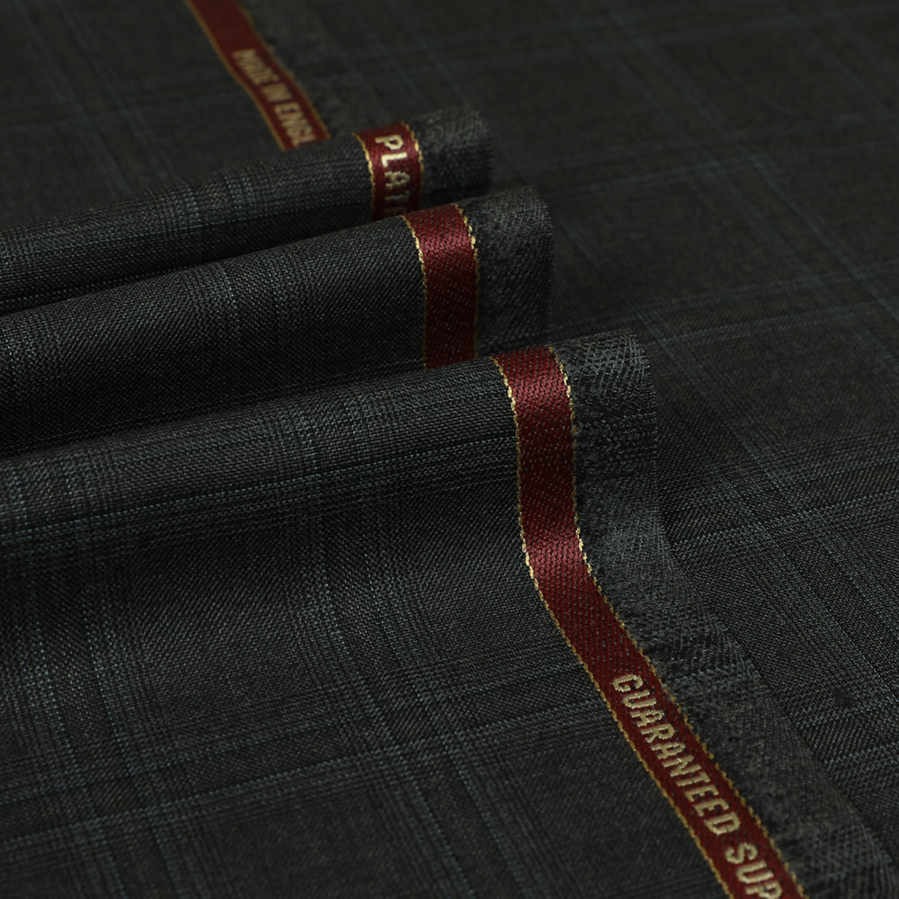 Fancy Check Super 200's Wool Suiting Fabric