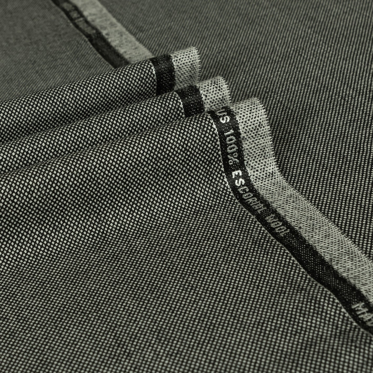Grey Birdseye Escorial Wool Suiting Cloth