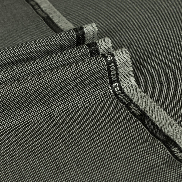 Grey Birdseye Escorial Wool Suiting Cloth