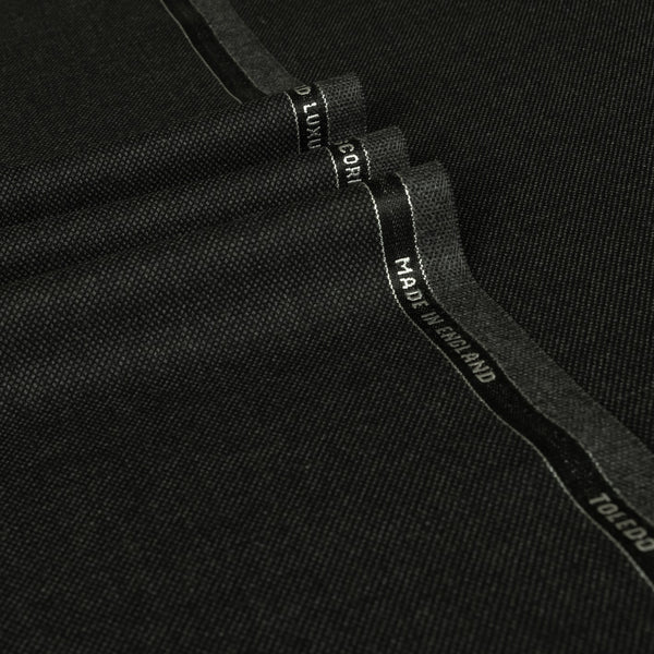 Black Birdseye Escorial Wool Suiting Cloth