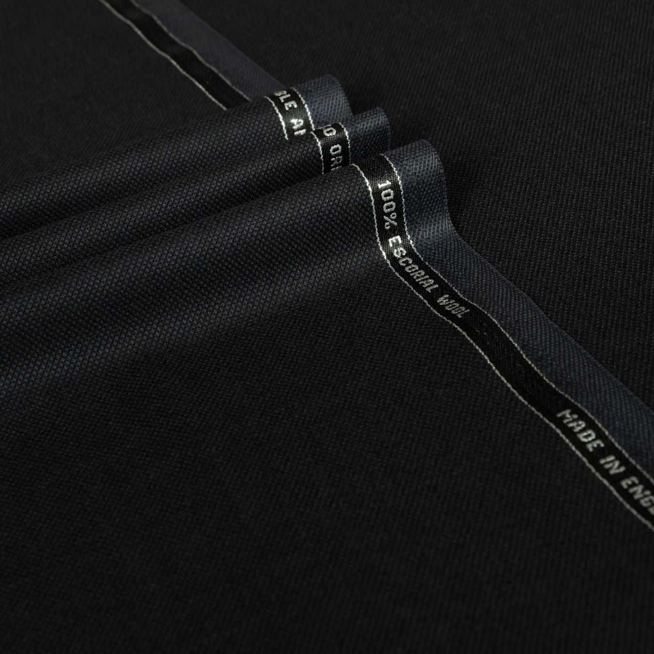 Black Birdseye Escorial Wool Suiting Cloth