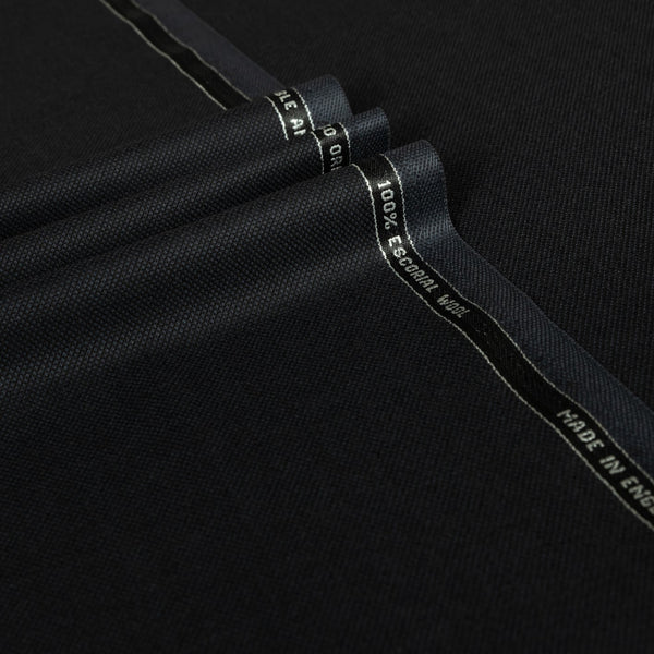 Black Birdseye Escorial Wool Suiting Cloth
