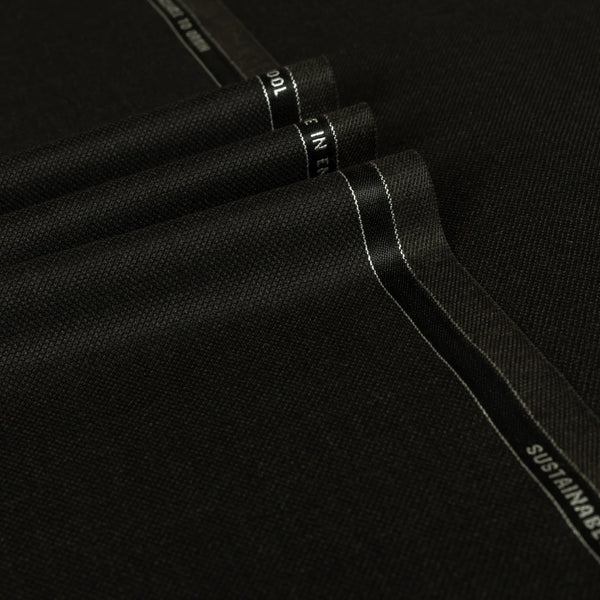 Black Birdseye Escorial Wool Suiting Cloth