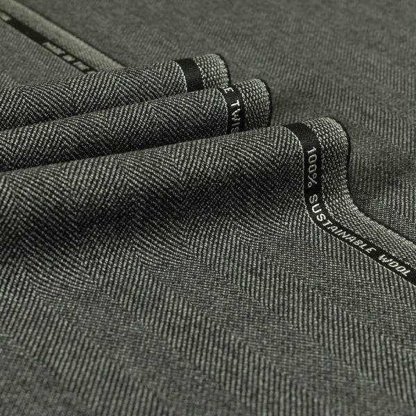 Heritage Twist - Herringbone 100% Merino Wool Heavy Suiting