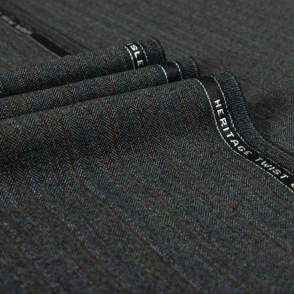 Heritage Twist - Multi Stripe 100% Merino Wool Mid Weight Suiting