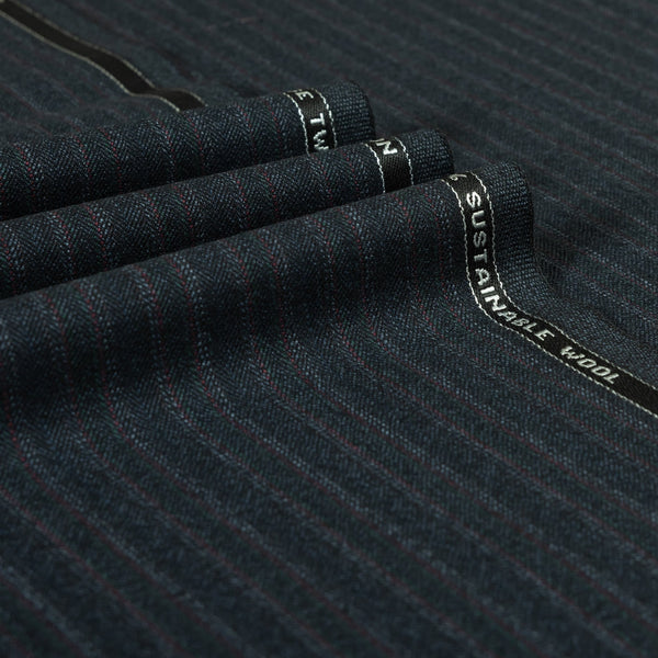 Heritage Twist - Multi Stripe 100% Merino Wool Mid Weight Suiting
