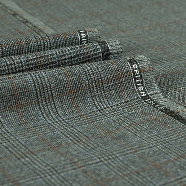 Heritage Twist - Small Glen Check 100% Merino Wool Mid Weight Suiting
